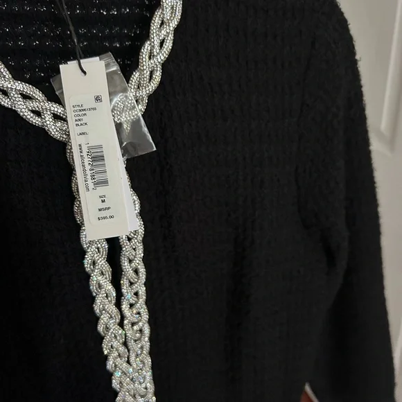 NWT Alice + Olivia Akira Embellished Trim Cardigan M